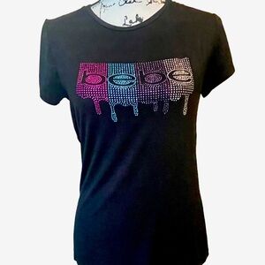 bebe Women’s Black Tee Shirt | Size L